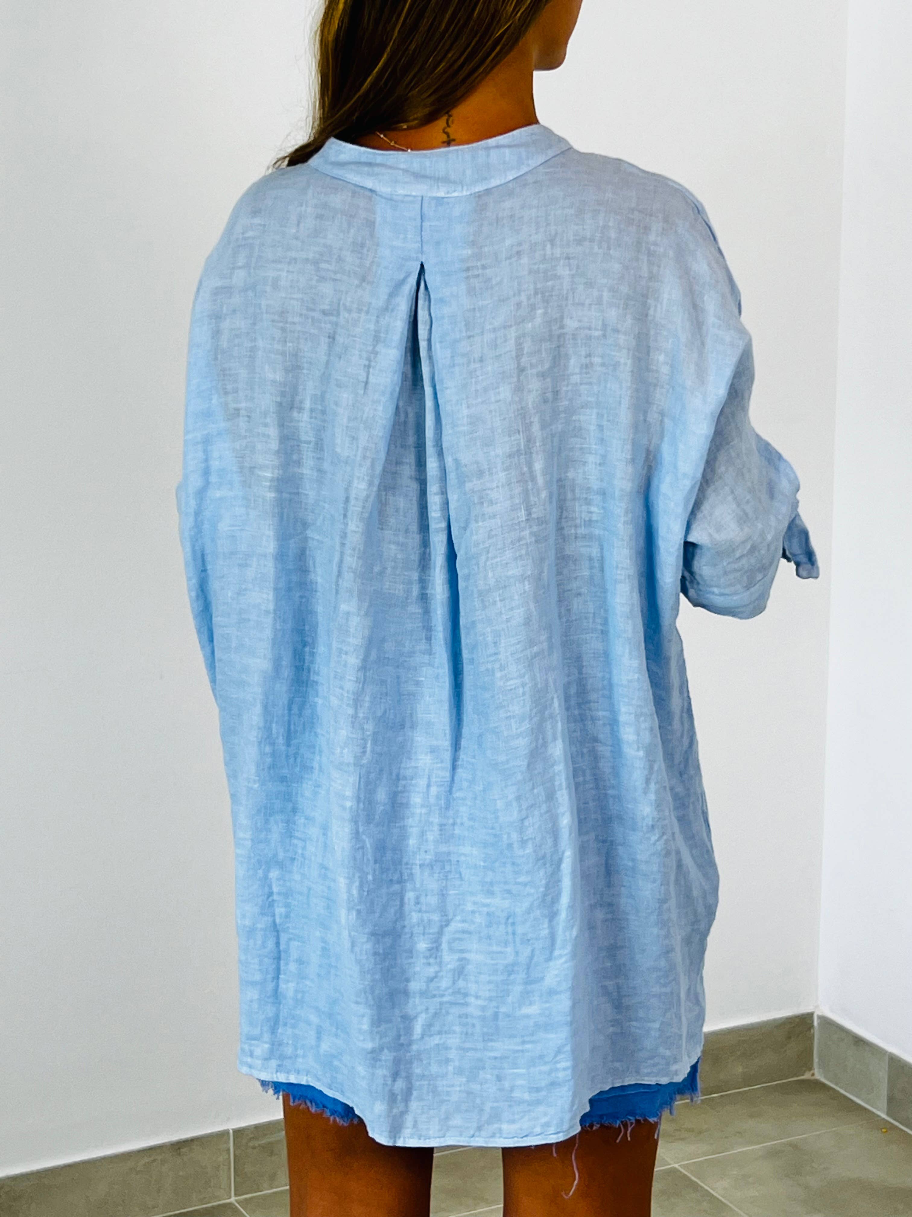 Linen & More - Wholesale Blouse - Women's - REF 994 100% LINEN BLOUSE WITH TWO SIDES10