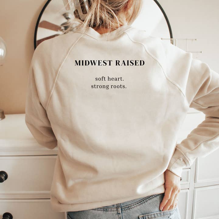 Midwest Check and back design, Women Crew for wholesale by Autumn Rose Co.