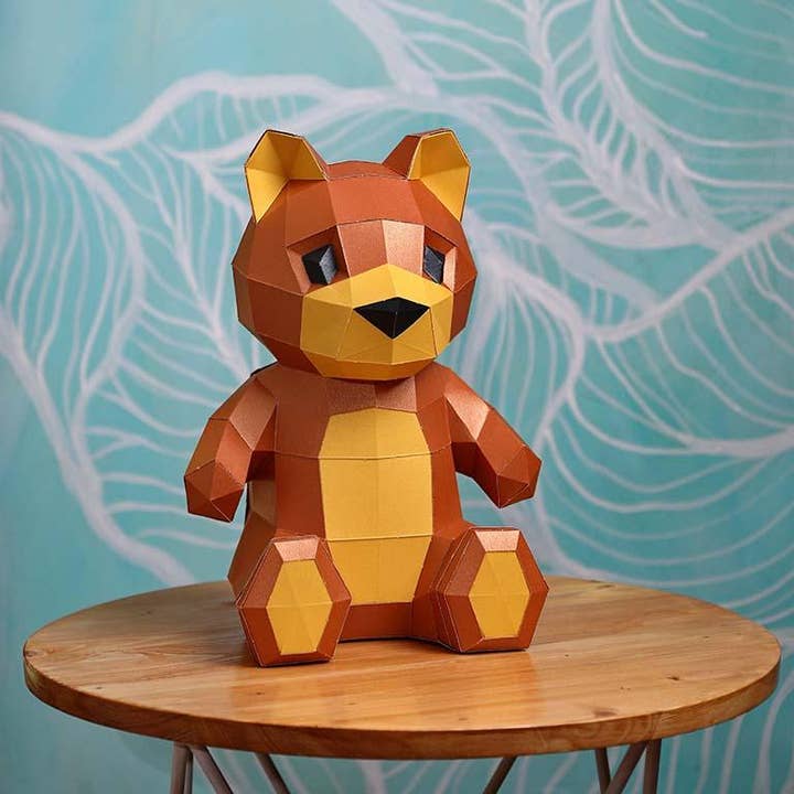 PAPERCRAFT WORLD - Wholesale Doe-het-zelf-knutselset - Teddybeer 3D-origami-model van papierkunst, papieren dierenlamp