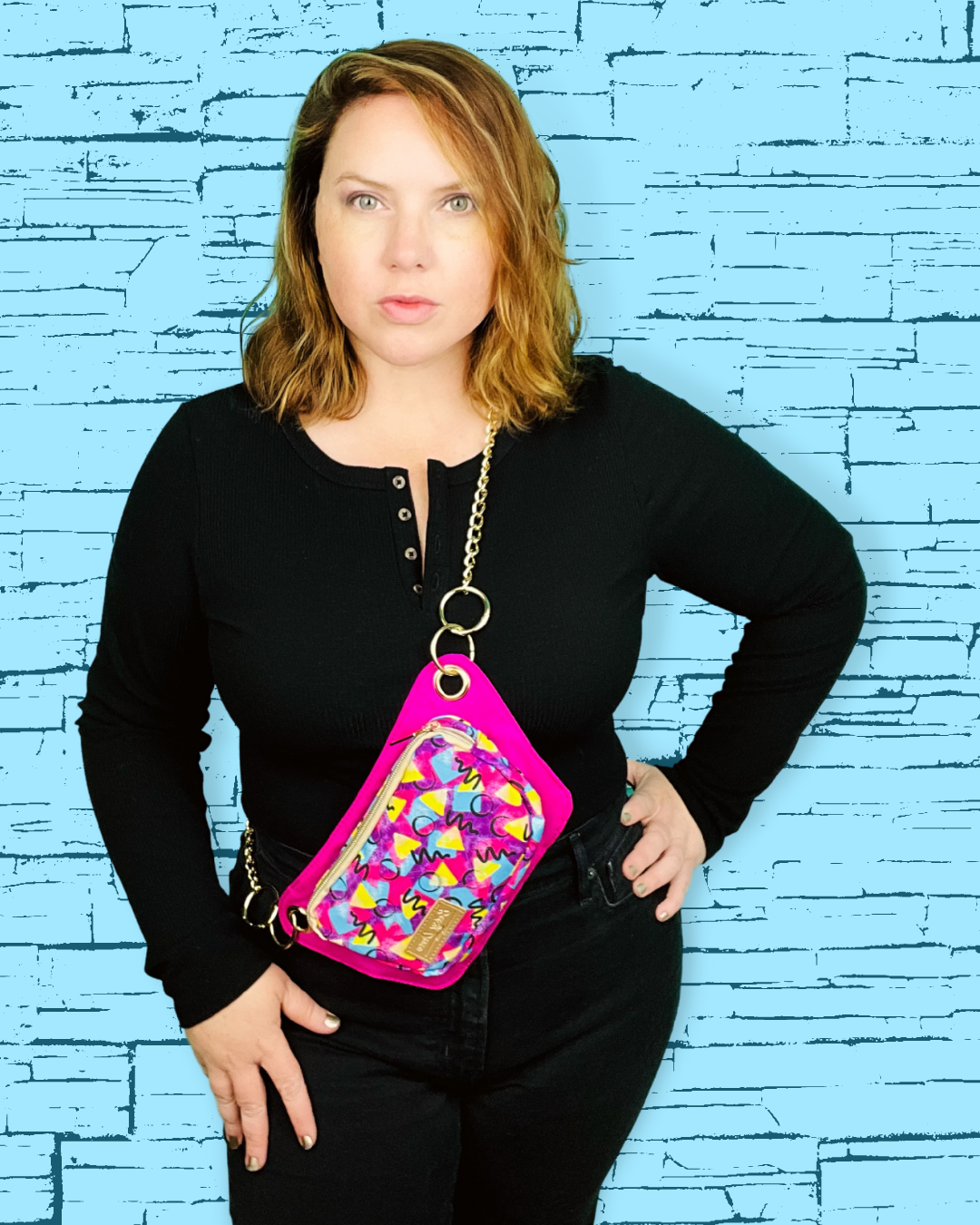 Betsy Dare - Wholesale Crossbody Bag - Women's - Neon Confetti Print Lisa Convertible Crossbody/Belt Bag2