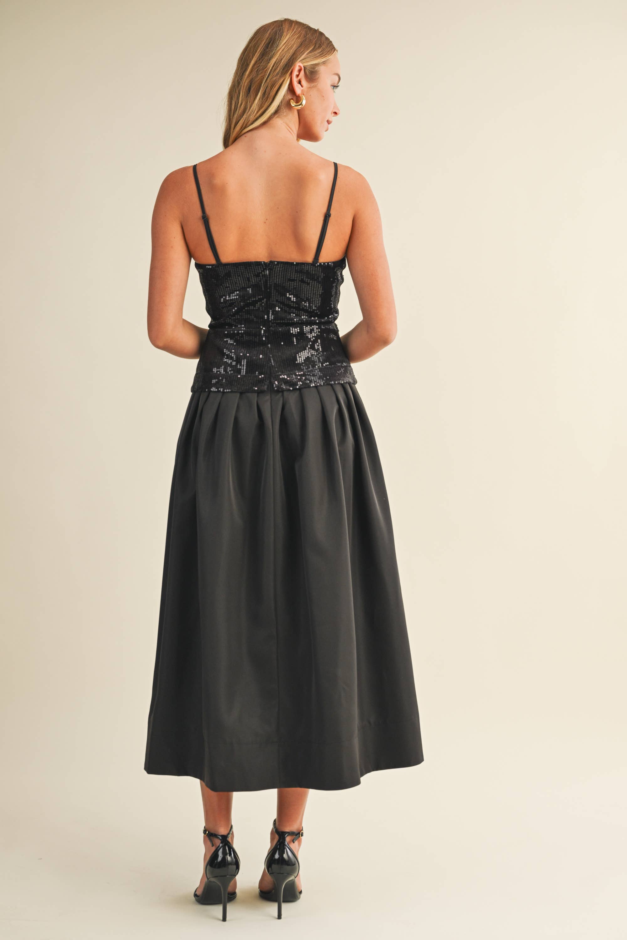 Mustard Seed – Vestido - Mulher por atacado – VESTIDO DE VELUDO COM LANTEJOULAS E ALÇA REMOVÍVEL13