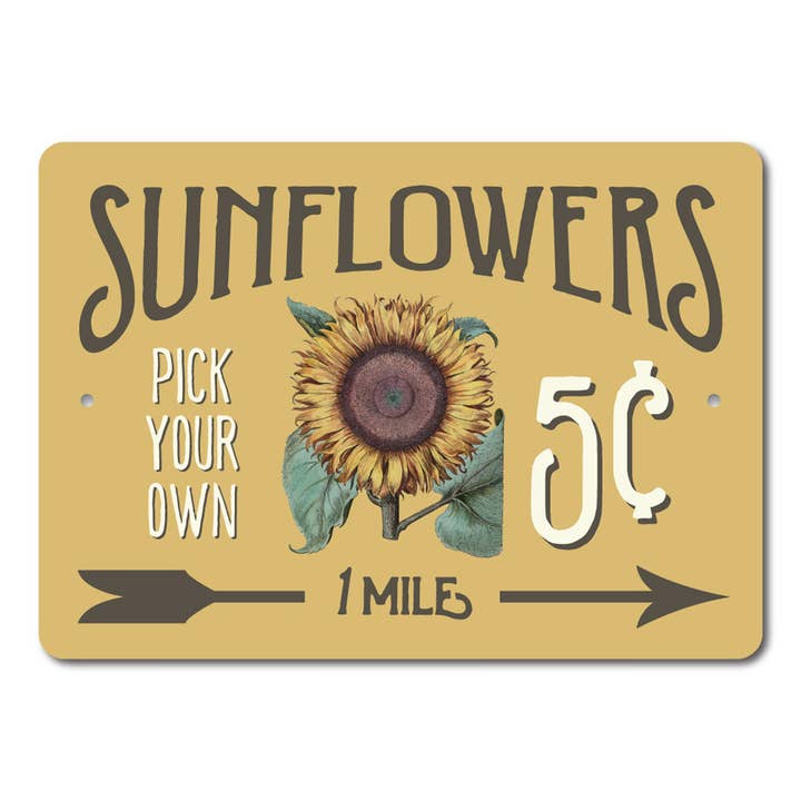Sunflowers 5 Cents Sign for wholesale by Lizton Sign Shop, Inc
