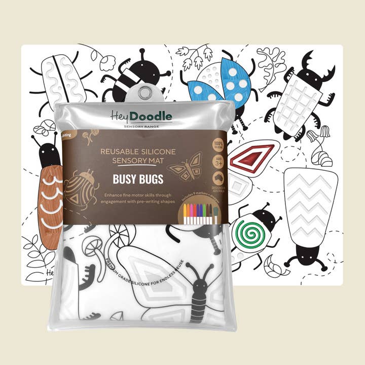 Tappetino Sensoriale da Colorare e Scarabocchiare Busy Bugs per la vendita all'ingrosso da parte di HeyDoodle