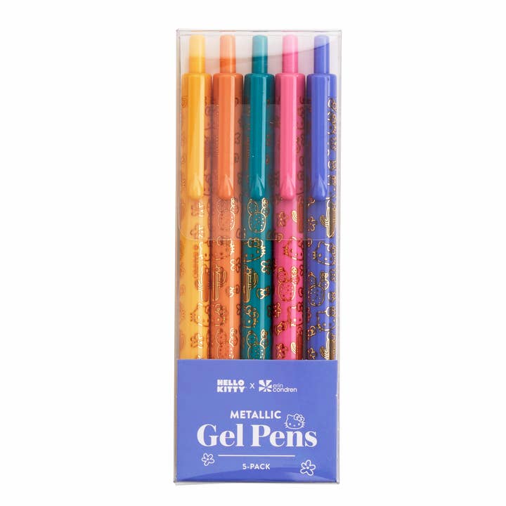 Erin Condren Design - Wholesale Pen - Hello Kitty Metallic Gel Click Pens 5-pack5