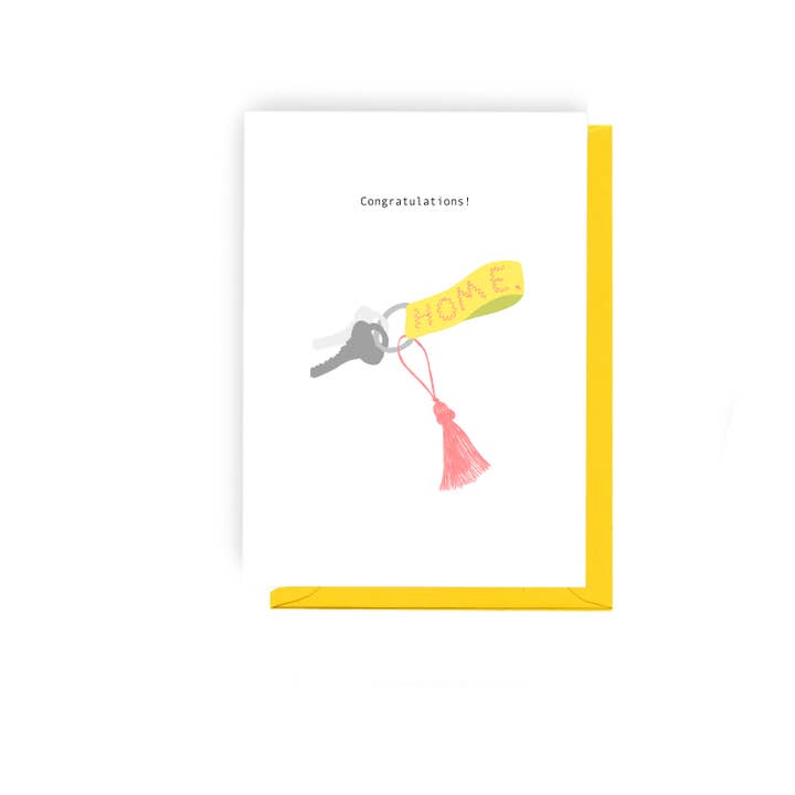 Clés - Carte de Nouvelle Maison Illustrée pour la vente par Olive and Clive