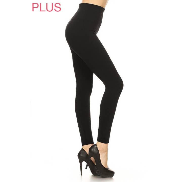 Leggings Depot – wholesale Fashion leggings – Women's – Wide Waistband Plus Size Fleece Lined Leggings