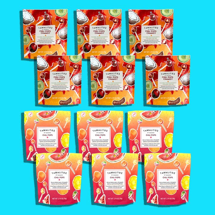 Chilipops Tamalitoz Mixed Starter Pack for wholesale by Sugarox Candy Studio LLC