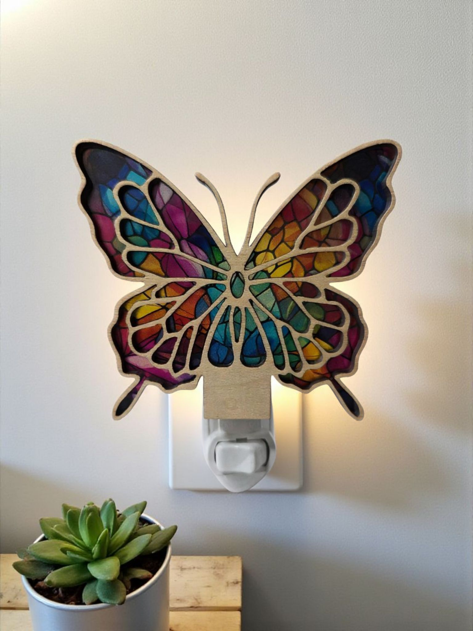 Gulf Coast Custom - Wholesale Night Light - Butterfly Wood LED Night Light - Tropical Butterflies Light3