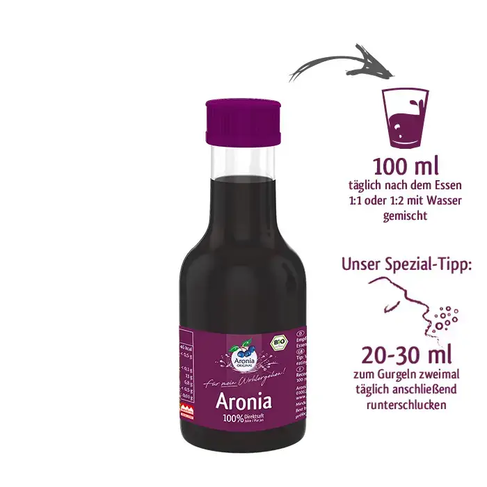 Aronia ORIGINAL – Sumo de fruta por atacado – Suco direto 100% orgânico de chokeberry, 0,1 l1
