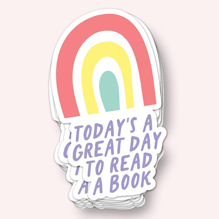 Today’s a Great Day to Read a Book Vinyl Sticker for wholesale by Lucky Dog Design Co.