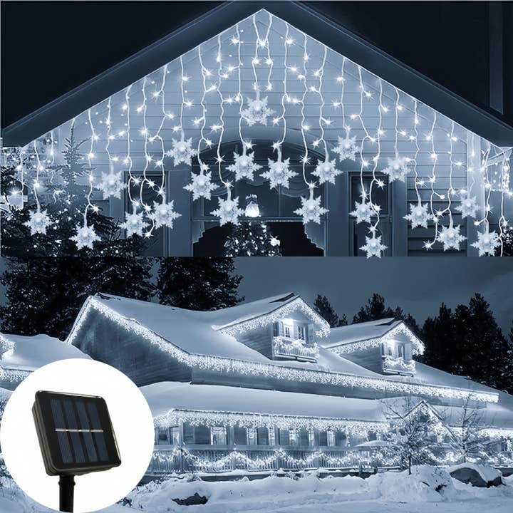 Outdoor Solar Snowflake LED Lights – 7M, 162 LEDs for wholesale by Buddha Yoga