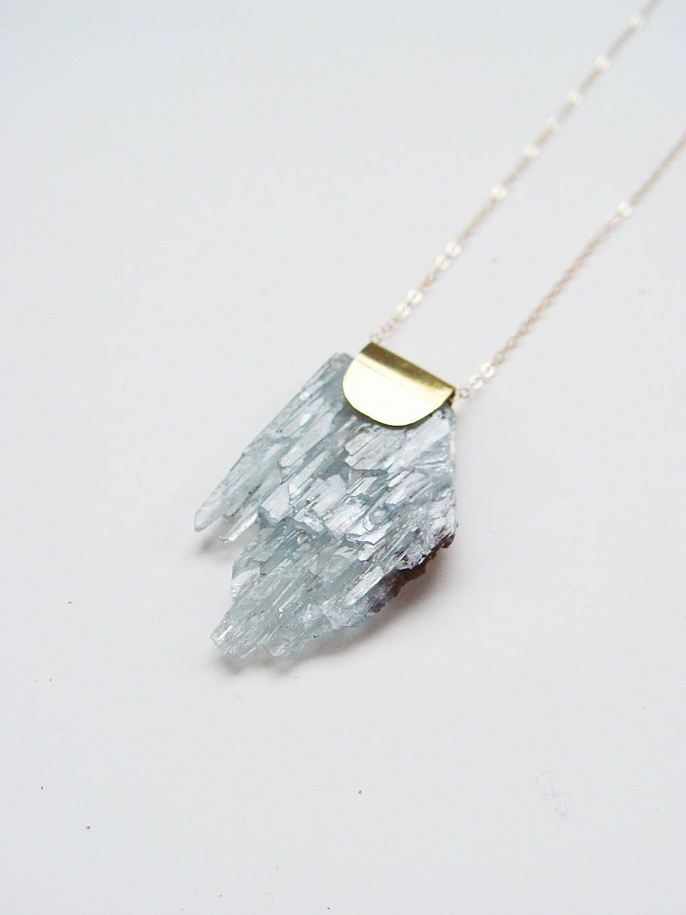 Friedasophie - Wholesale Pendant/Charm Necklace - Blue Barite Crystal Gold Necklace.2