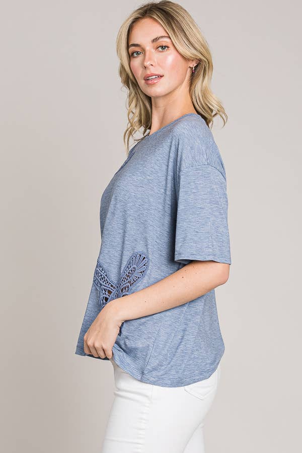 Cerule - Vendita all'ingrosso Top in maglia - Donna - Top in maglia oversize con ricamo a farfalla7