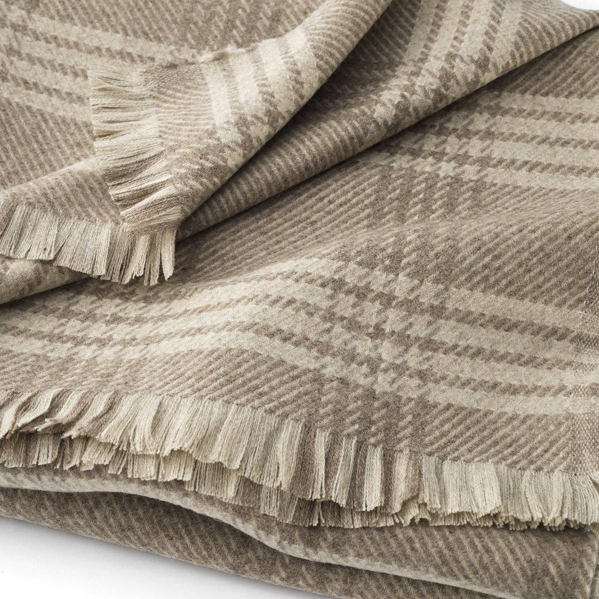 Bottoli - Wholesale Throw Blanket - Plaid Maxi NATURALE - Cashmere Wool - PRINCE OF WALES1