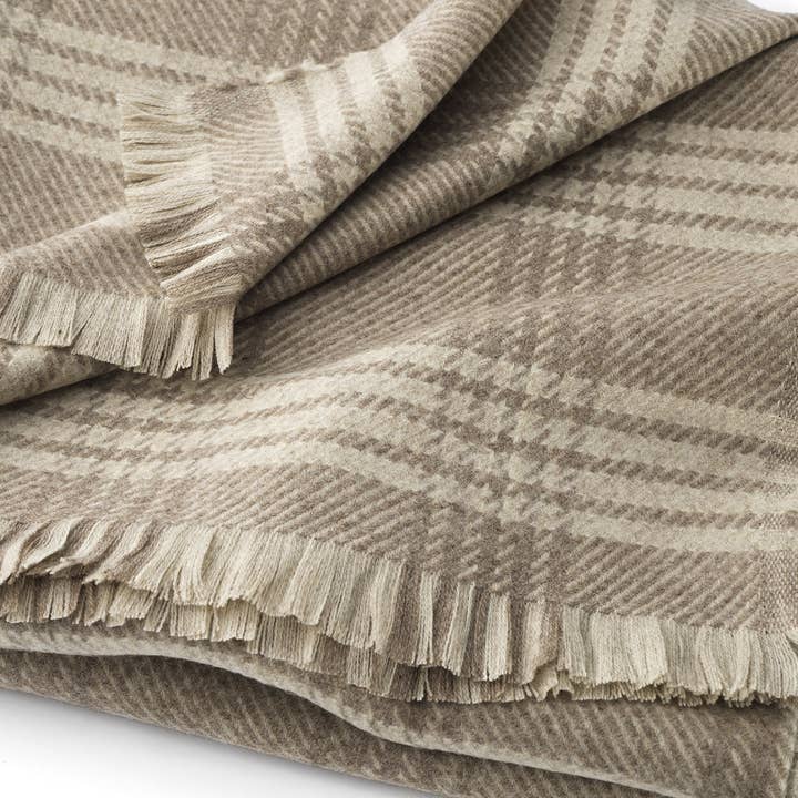 Bottoli - Wholesale Throw Blanket - Plaid Maxi NATURALE - Cashmere Wool - PRINCE OF WALES1