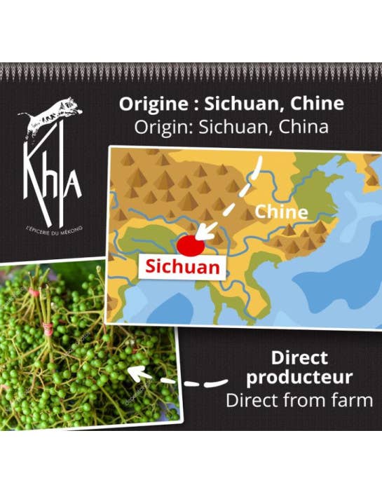 Khla - L'épicerie du Mékong - Wholesale Pepper/Peppercorns - Sichuan red pepper - in grains - 24g - Moulin4