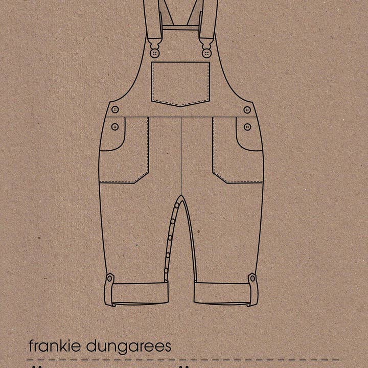 Two Stitches Patterns – wholesale Craft sewing kit – Frankie Dungarees & Dress Sewing Pattern for Childrenswear