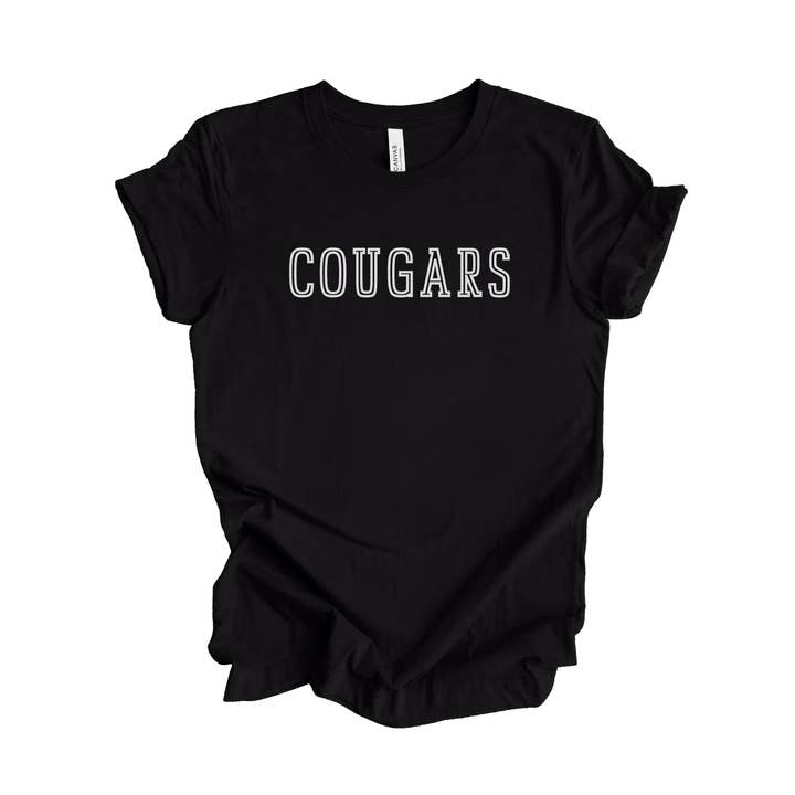 Cougars School Mascot Graphic T-Shirt for wholesale by Fan Gear Central