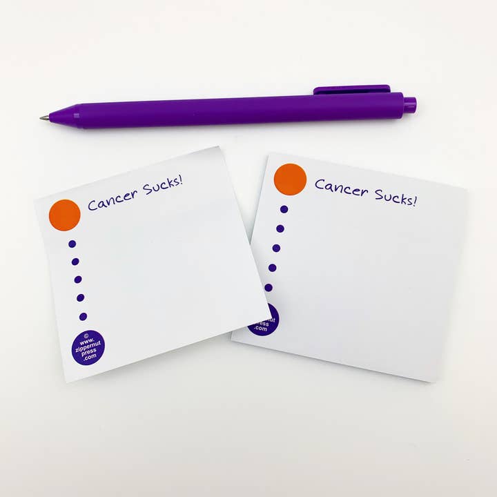 «¡El cáncer apesta!» Bloc de notas pegajoso para venta al por mayor de Zippernut Press™