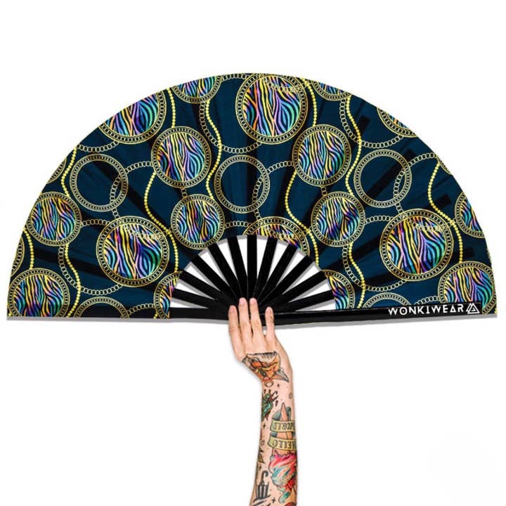 XL Festival Fan - UV Reactive, Posh Stuff for wholesale by Wonkiwear Ltd