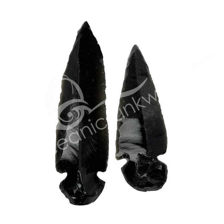 Oceanic Linkways Inc - Wholesale Spiritual Stone/Crystal - (PK 100)ARROWHEAD - OBSIDIAN, BLACK (PK 100) 1-1.5"0