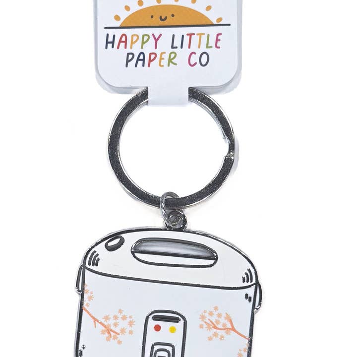 Rice Cooker Enamel Keychain for wholesale by Happy Little Paper Co