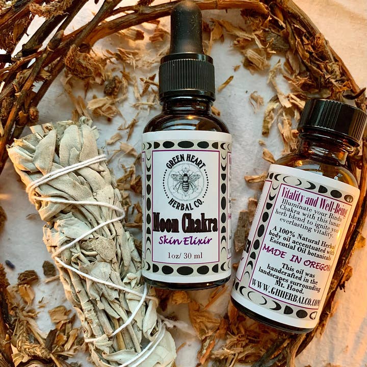 Green Heart Herbal Co. – wholesale Aromaterapilotion/-olja – Månen Chakra hud Elixir- Aromaterapi olja