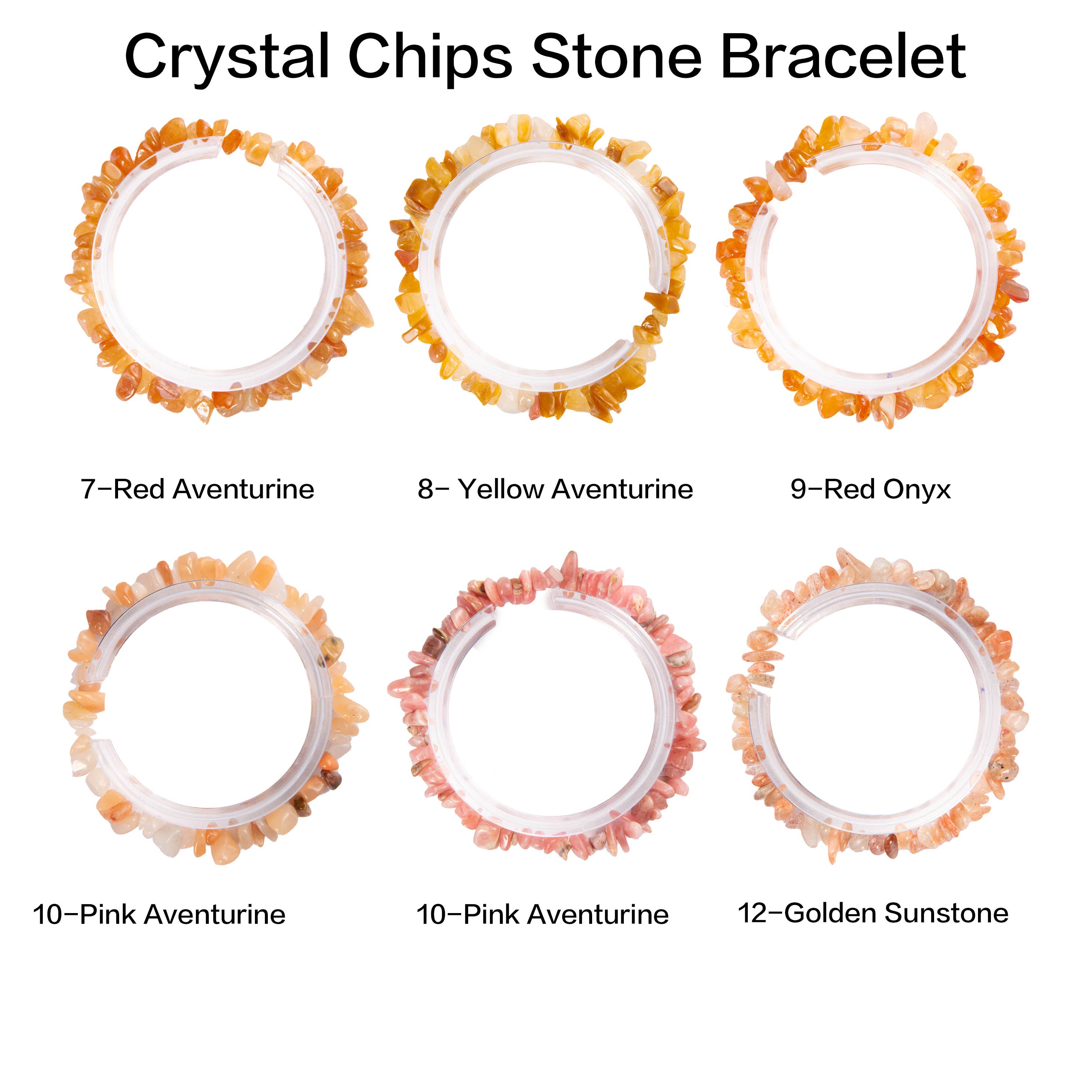 YYDIYcrystal - Wholesale Beaded Bracelet - 4PCs Crystal Bracelets for Couples, Women's chips Bracelet 8