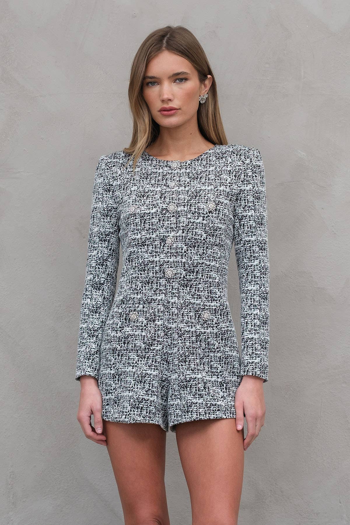 MARBLE Dressy Span Jacquard Romper - RD1009 for wholesale on Faire4