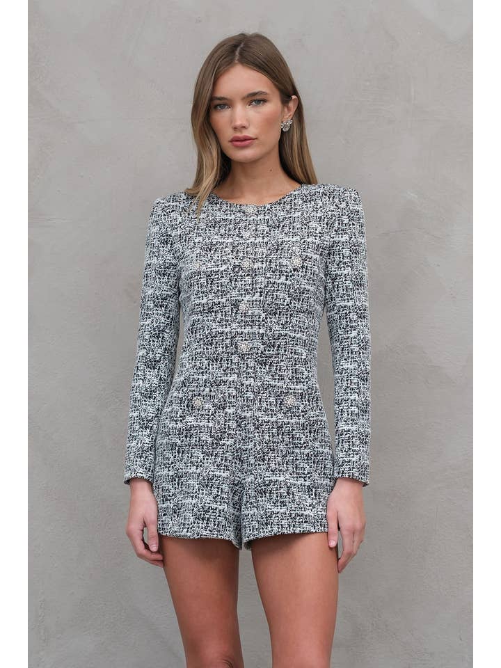 MARBLE Dressy Span Jacquard Romper - RD1009 for wholesale on Faire4