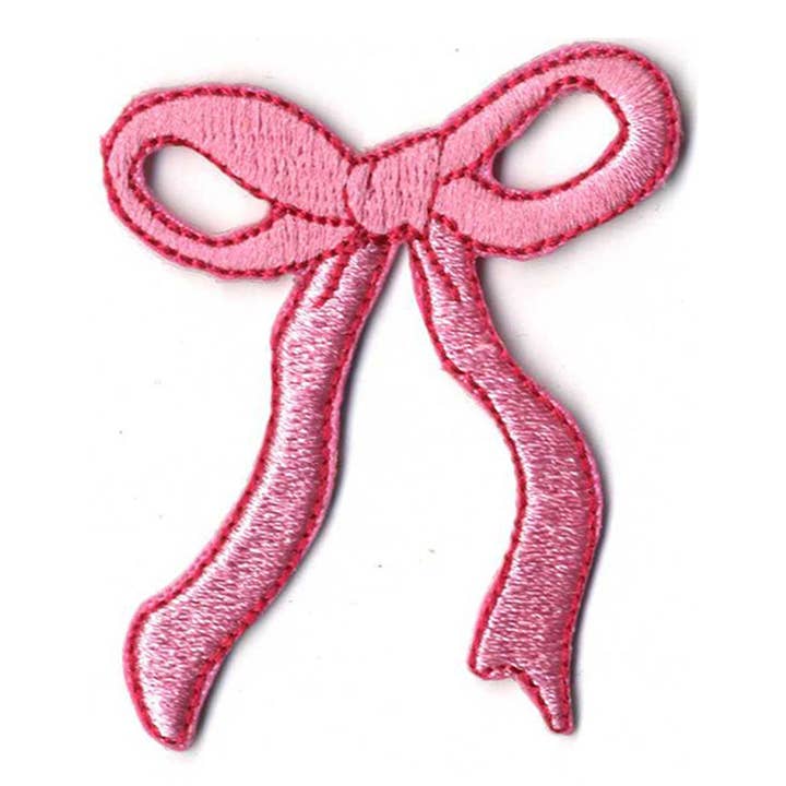 Pink Bow Wholesale Iron On Hat Patch (Set of 3) for wholesale by Katydid