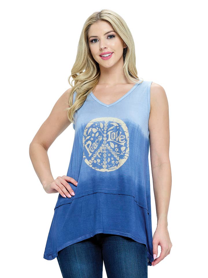 Débardeur Ombre Peace Love pour la vente par Yak & Yeti