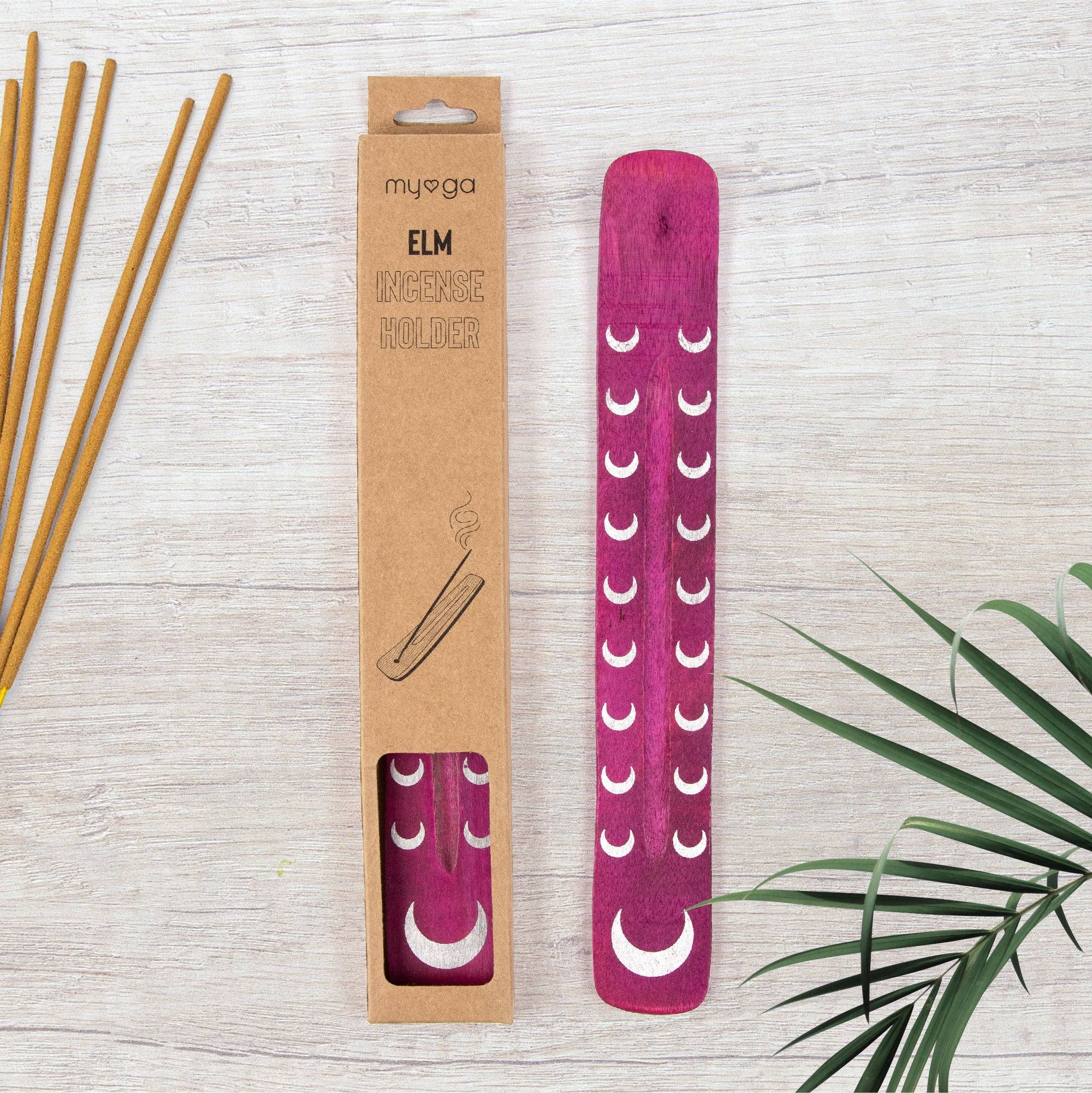 Myga - Vente Porte-encens - Porte-encens en bois d'orme naturel12