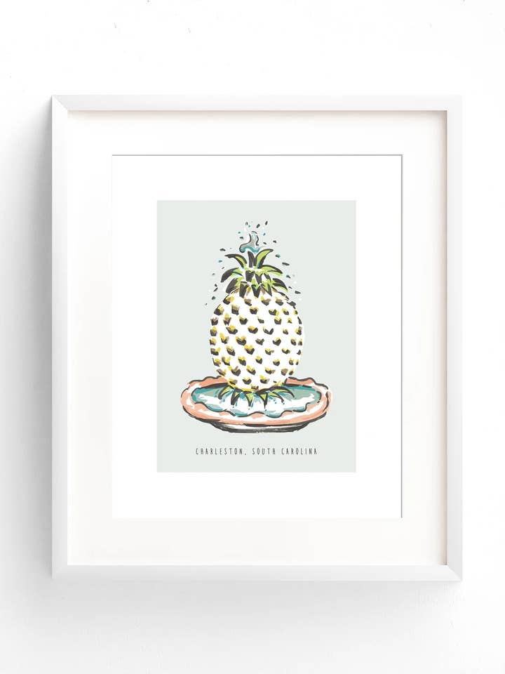 Charleston Impression sur fontaine d'ananas pour la vente par Texture Design Co