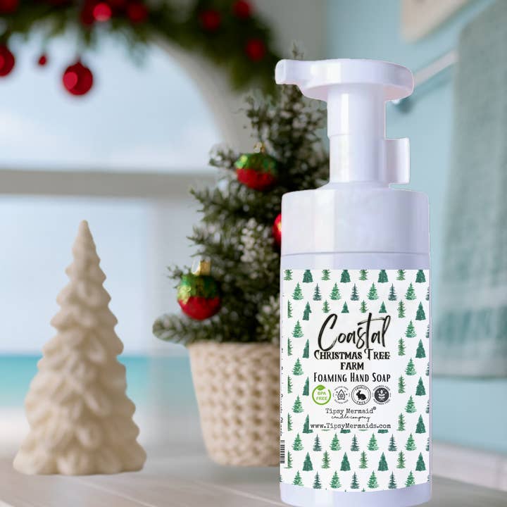 Tipsy Mermaid® Coastal Christmas Tree Farm Foaming Hand Soap for wholesale by Tipsy Mermaid®