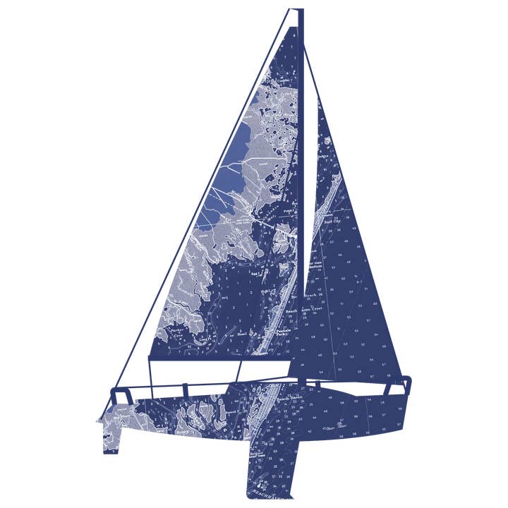 Nautisk/ New Jersey II Yacht I Kudde Blå för wholesale av Ox Bow Decor