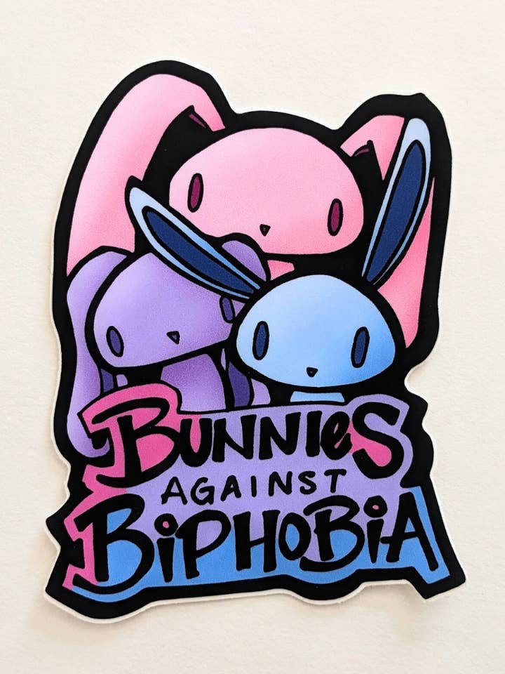 Bunnies Against Biphobia for wholesale by Doodle Me Alive