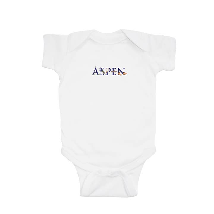aspen summer baby snap up short sleeve for wholesale by Tina Labadini Designs