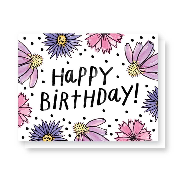 Happy Birthday Flowers Card for wholesale by Handzy Shop + Studio
