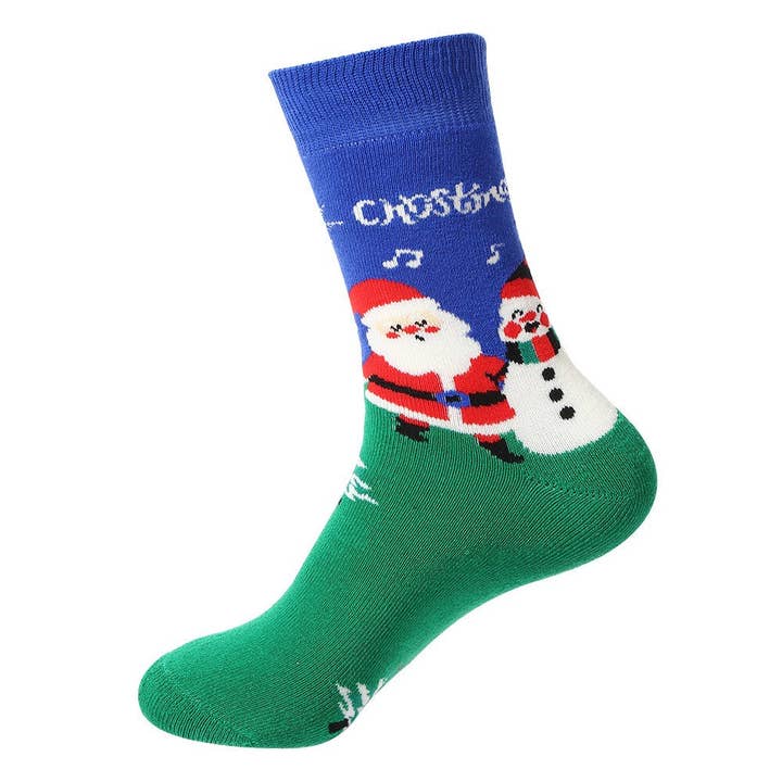 Calcetines musicales navideños con Papá Noel y muñeco de nieve. para venta al por mayor de Sock Shuttle