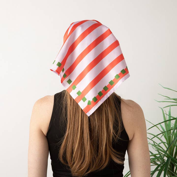 Pañuelo de Satén con Estampado de Rayas para venta al por mayor de I AM & CO