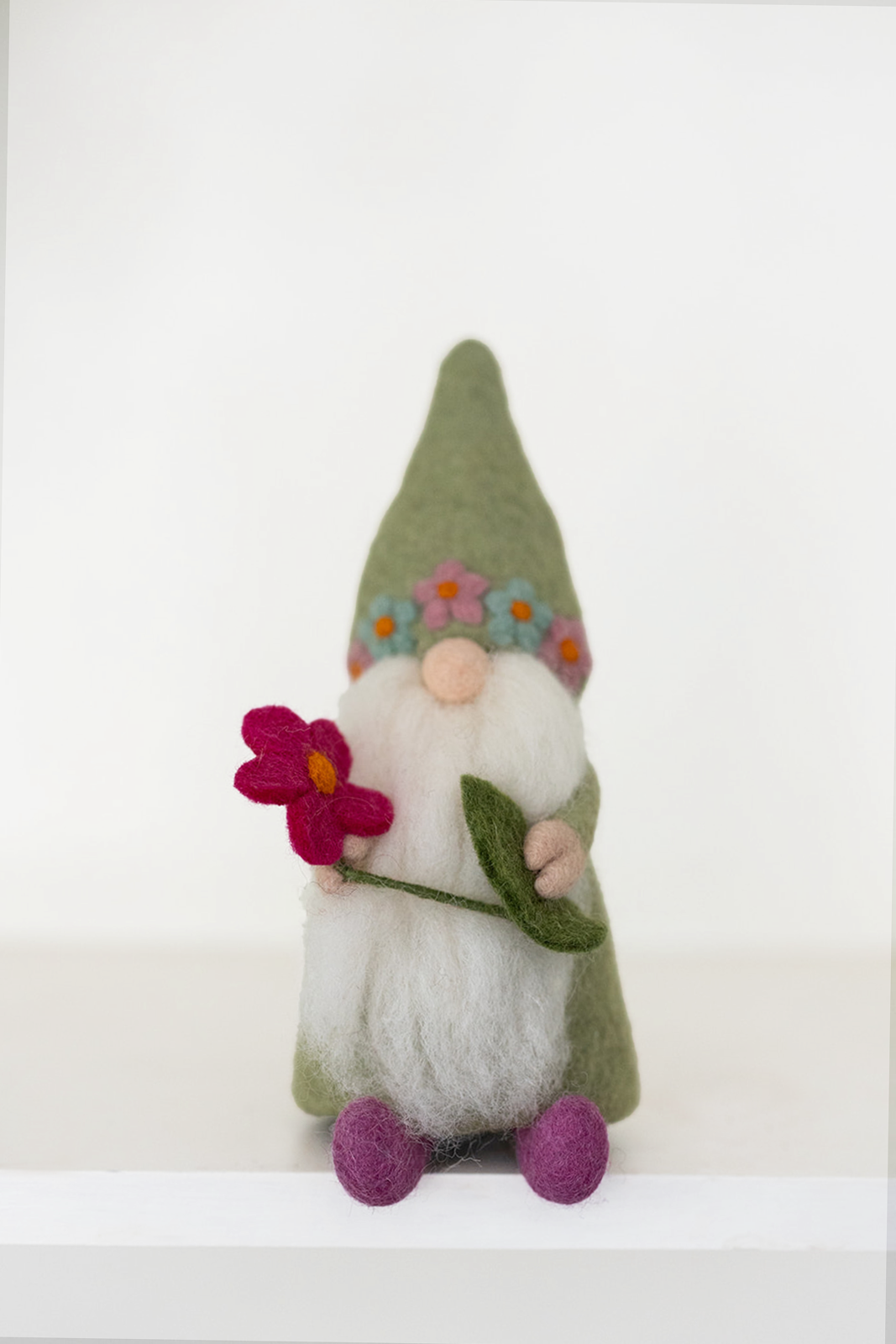 Nivas - Wholesale Decorative Tabletop Object - Easter Gnome - Flower - Handmade Spring Decor  0