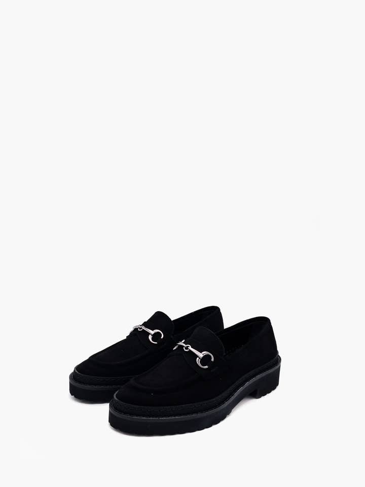 Zwarte suede loafer voor wholesale door Luca Grossi