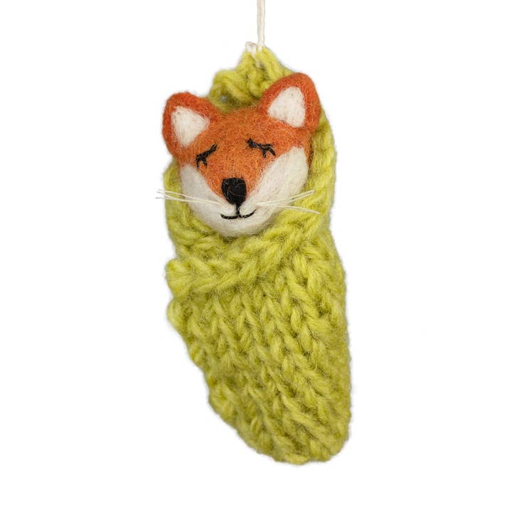 Cozy Fox Ornament for wholesale by dZi Handmade