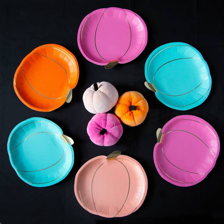 Talking Tables USA - Wholesale Disposable Plate - Halloween Pumpkin Plates | 8 Pack | Fall Decor |