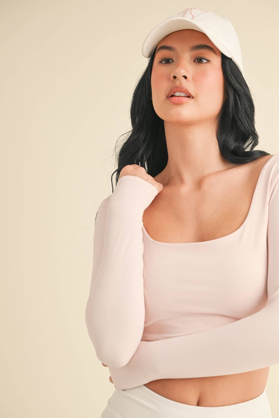 KIMBERLY C - Wholesale Athletic Top - Women's - Balletcore Long Sleeve Square Neck Top78