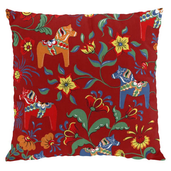 Leksand Red Cushion Cover for wholesale by Arvidssons Textil
