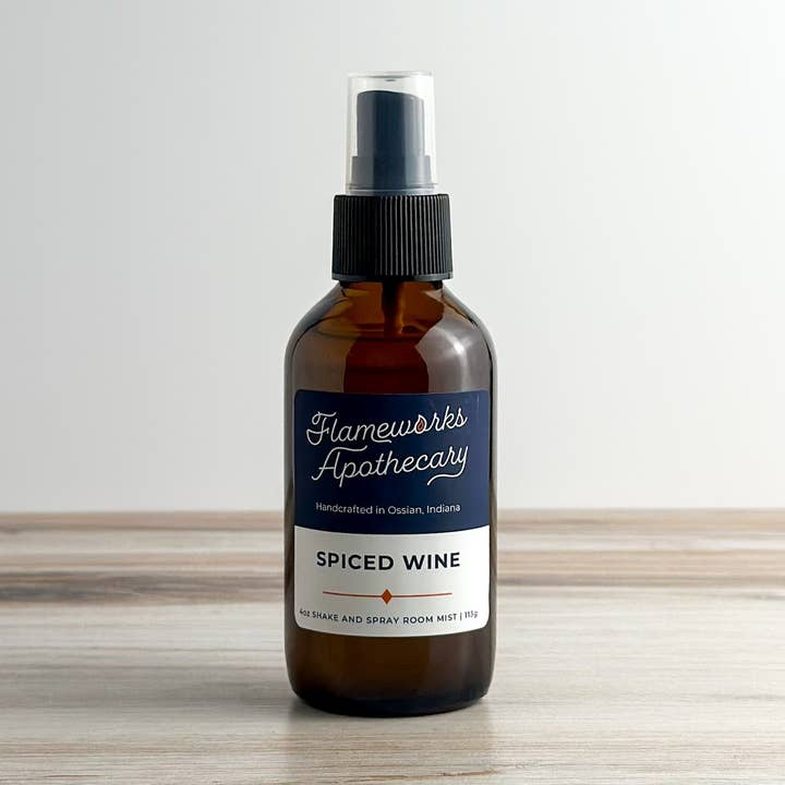 Névoa de Ambiente Agitada e Pulverizada de Vinho Temperado 4 oz por atacado de Flameworks Apothecary