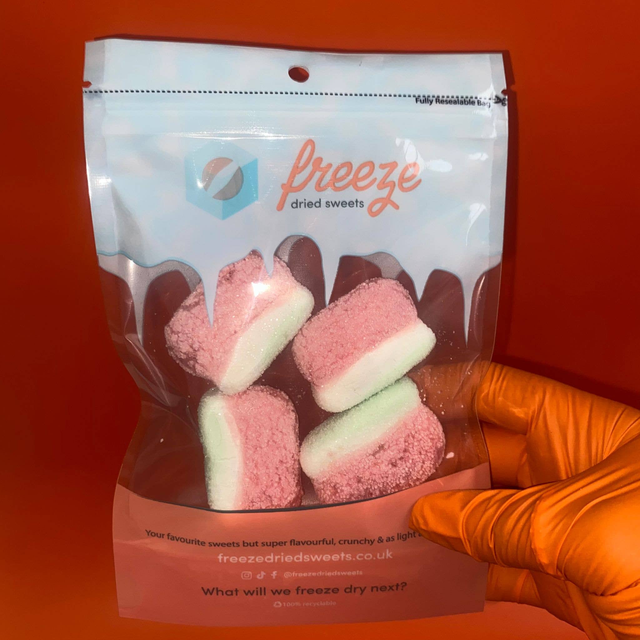 Freeze Dried Sweets – wholesale Boiled sweets – Fizzy Watermelon Slices 4 Pieces - Freeze Dried Sweets0