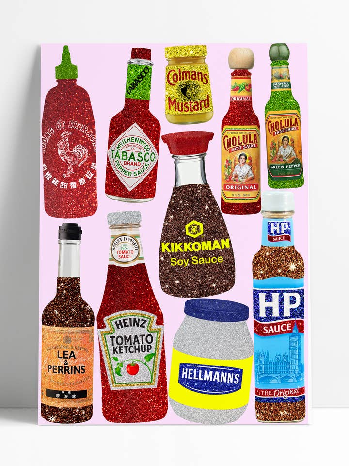 CLASSIC Glitter Sauce Wall Print for wholesale by Printed Weird